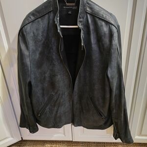 Kenneth Cole Black Leather Jacket for Men